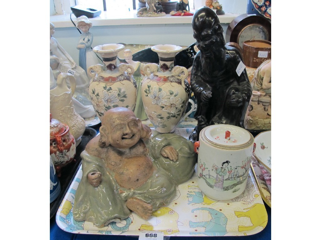 Appraisal: Chinese pottery Sage and Buddha figures etc