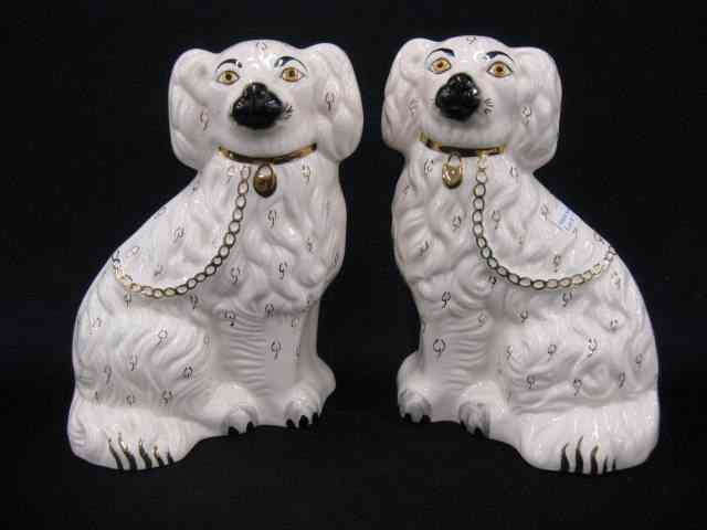 Appraisal: Pair of Beswick Staffordshire Pottery Dogs spaniels copper luster trim