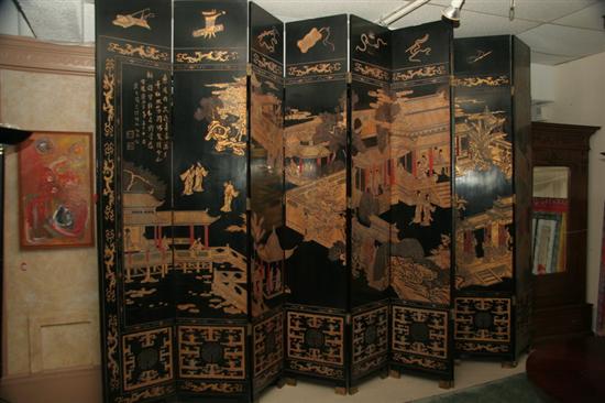 Appraisal: CHINESE COROMANDEL LACQUER TWELVE FOLD SCREEN - Each panel in