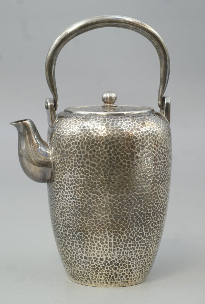 Appraisal: Hammered Japanese silver teapot marks to base