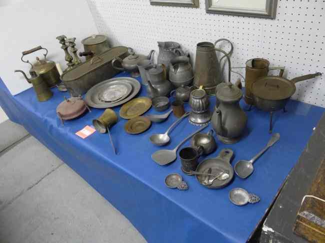 Appraisal: Lot over pcs various pewter brass copper etc including pitchers