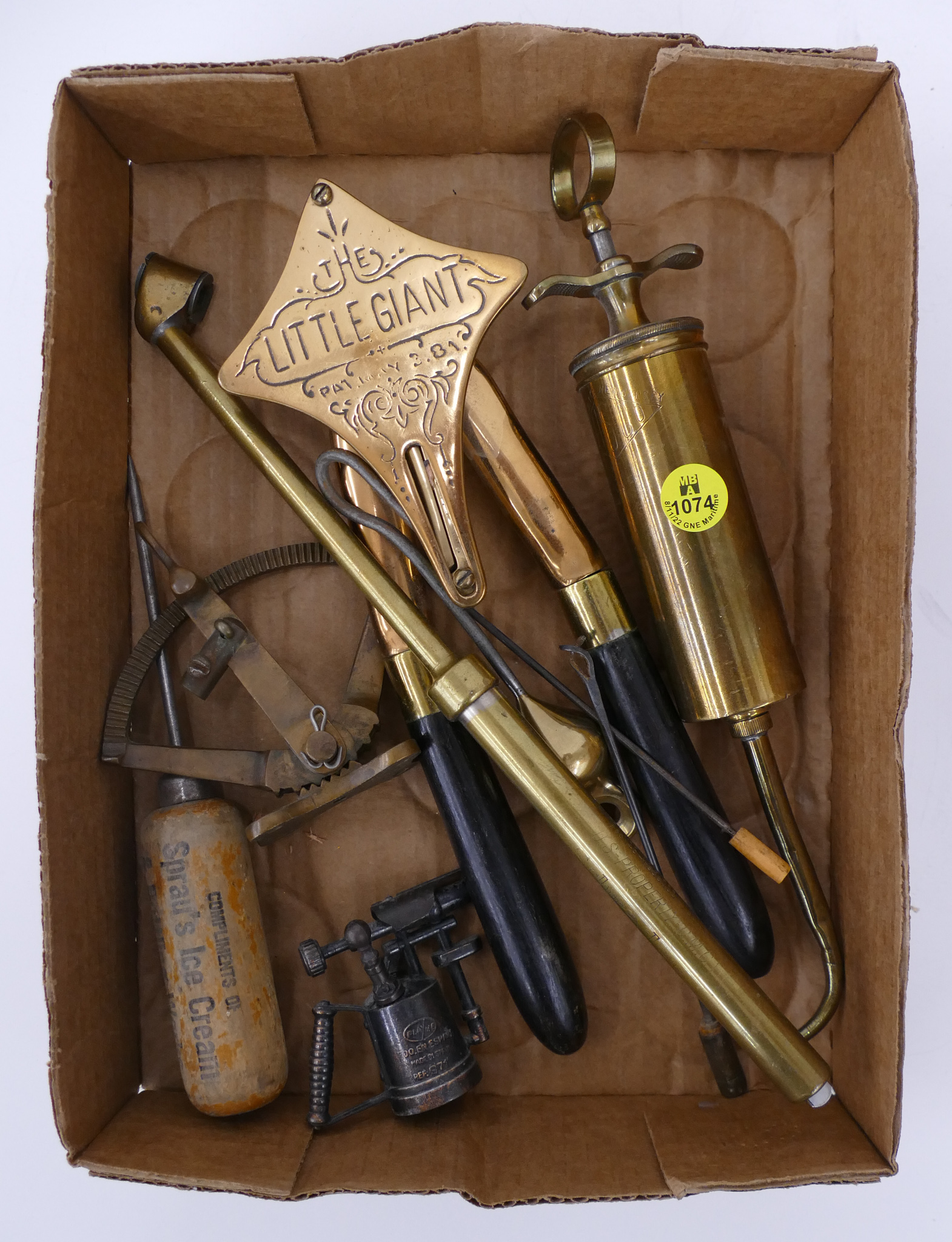 Appraisal: Box Brass Tools Etc