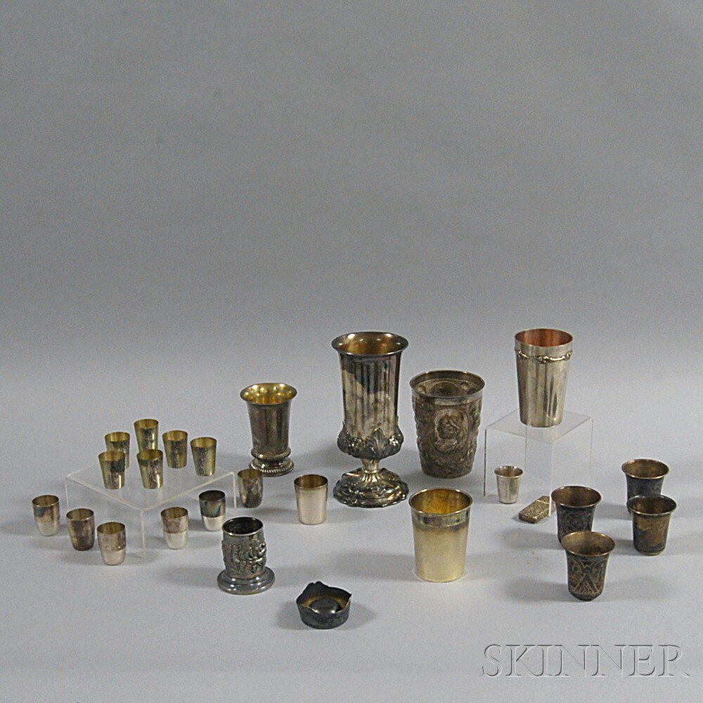 Appraisal: Twenty-six Assorted Mostly Continental Silver and Silver-plated Vessels including a