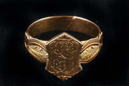 Appraisal: NAPOLEON III K YELLOW AND GREEN GOLD SIGNET RING circa