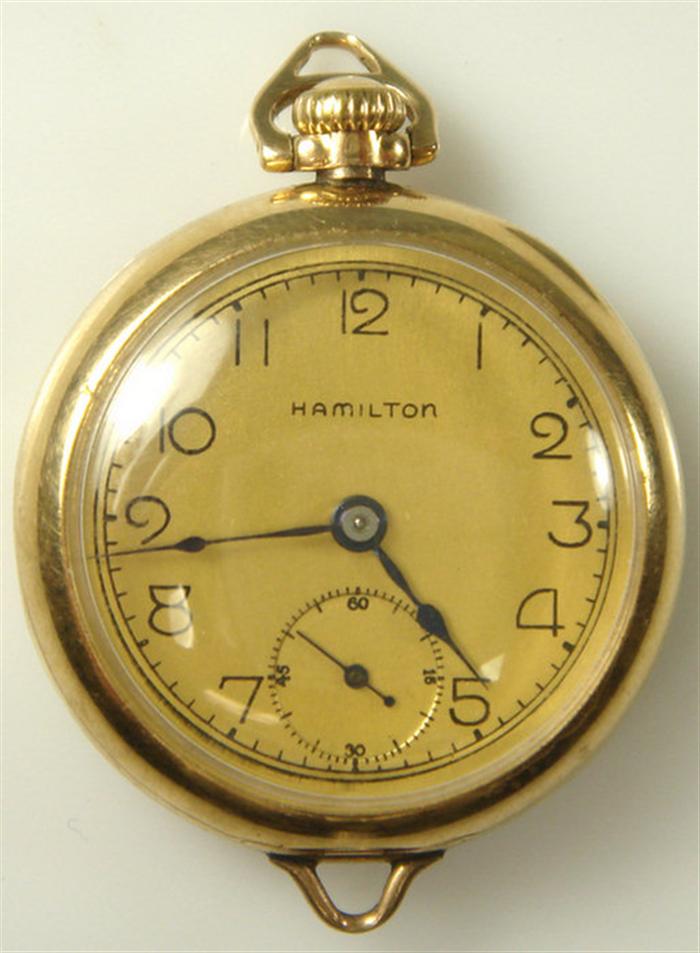 Appraisal: K YG ladies OF Hamilton j size ladies pocket watch