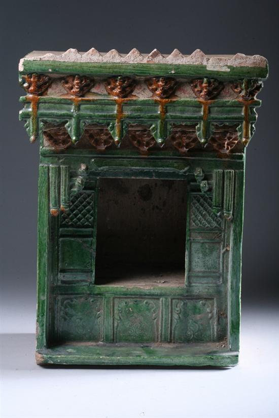 Appraisal: CHINESE GREEN POTTERY MODEL OF HOUSE Ming Dynasty - in