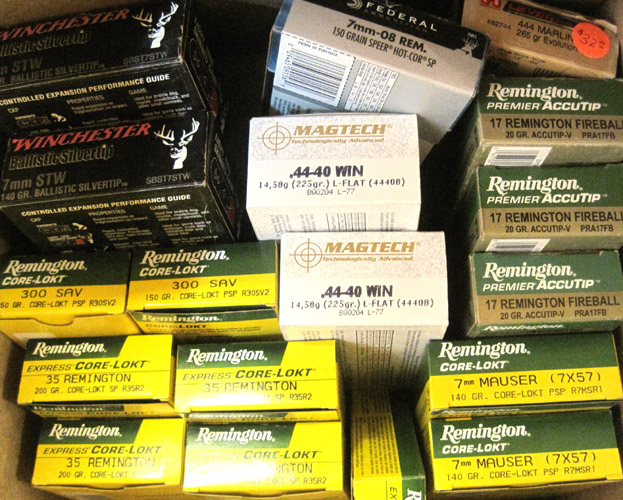 Appraisal: SEVENTEEN BOXES OF ASSORTED PISTOL AND RIFLE AMMUNITION Remington Core-Lokt