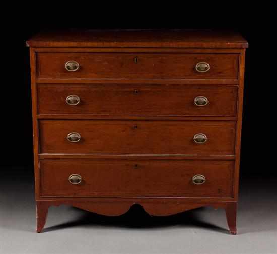 Appraisal: Federal stringer inlaid mahogany chest of drawers circa four graduated