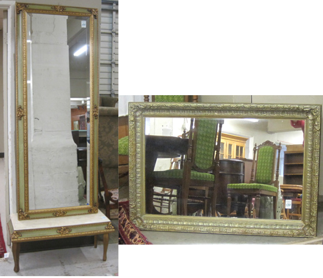 Appraisal: WALL MIRROR PIER MIRROR WITH BASE x inch standard wall