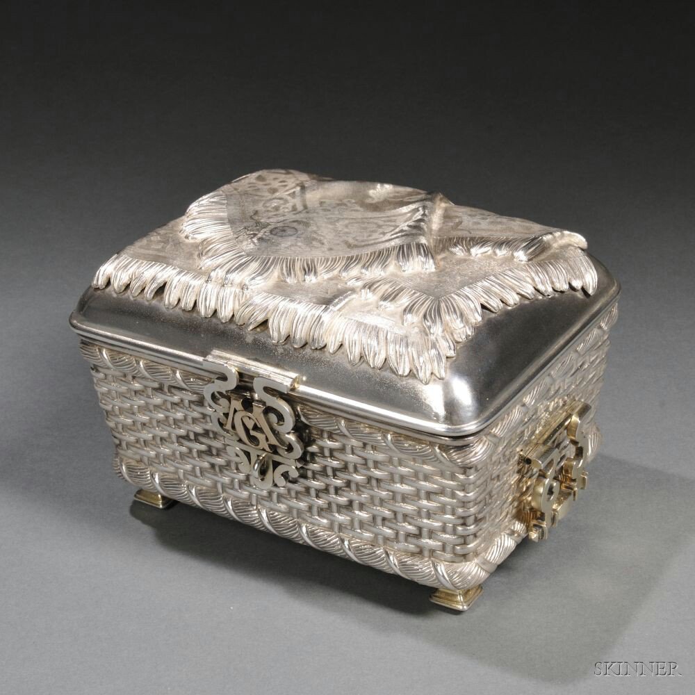 Appraisal: Russian Parcel-gilt Silver Trompe L'Oeil Sugar Box Moscow c bearing