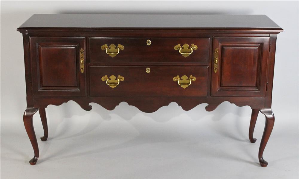 Appraisal: DREXEL HERITAGE QUEEN ANNE STYLE MAHOGANY SIDEBOARD molded top over