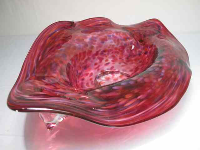 Appraisal: Large art glass center bowl Signed C Boux on side