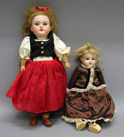 Appraisal: Pair of dolls Mark illegible Kestner type shoulderhead doll Stationary