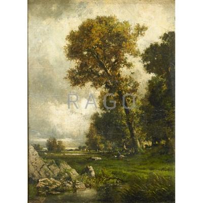 Appraisal: ROBERT CRANNELL MINOR American - Oil on canvas landscape with