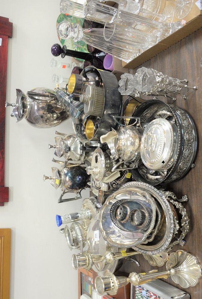 Appraisal: Large Lot of Silver Plate to include tea and coffee