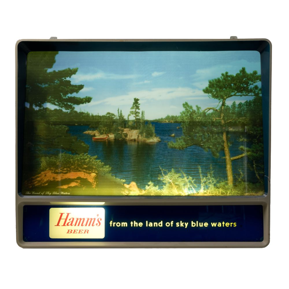 Appraisal: HAMM S BEER MOTION ADVERTISING SIGNc beer sign with landscape