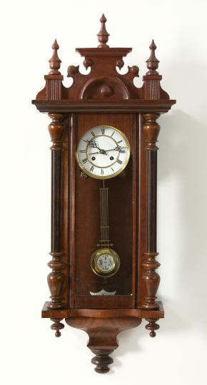 Appraisal: Napoleon III Turned and Carved Beechwood and Rosewood Wall Clock