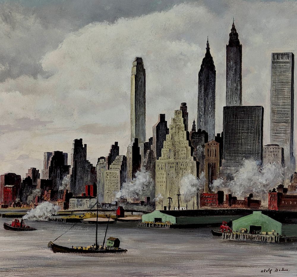 Appraisal: Adolf Dehn - New York From Brooklyn Heights Lot Adolf