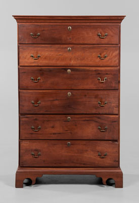 Appraisal: American Federal Cherry Tall Chest probably Connecticut circa cherry throughout