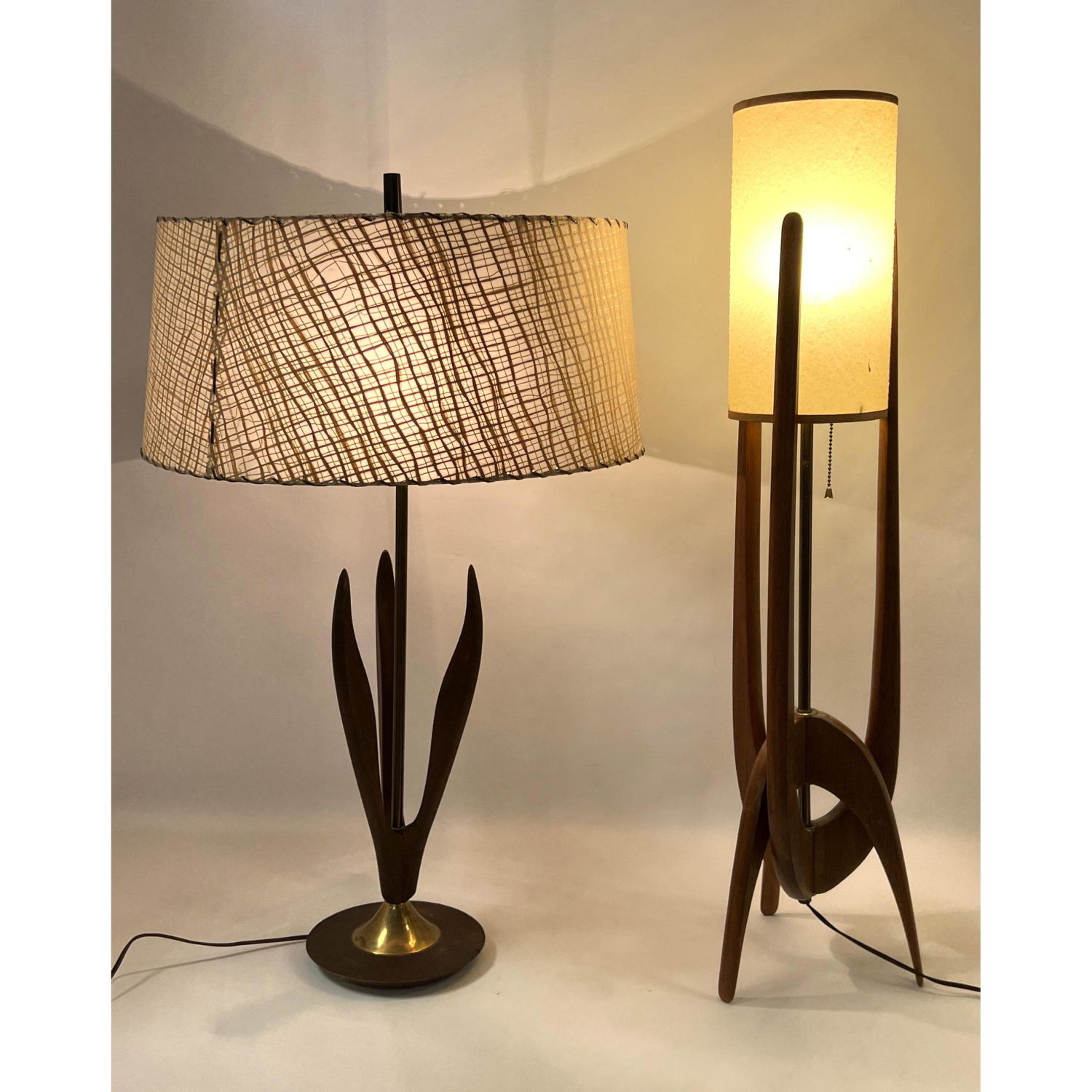 Appraisal: pc s Modern Table Lamps Wood Bases possible Modline Dimensions