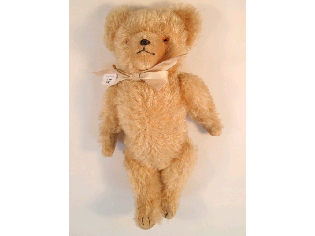 Appraisal: A 's gold mohair teddy bear cm no labels