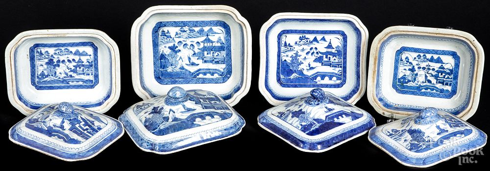 Appraisal: Chinese export porcelain Canton covered dishes Four Chinese export porcelain