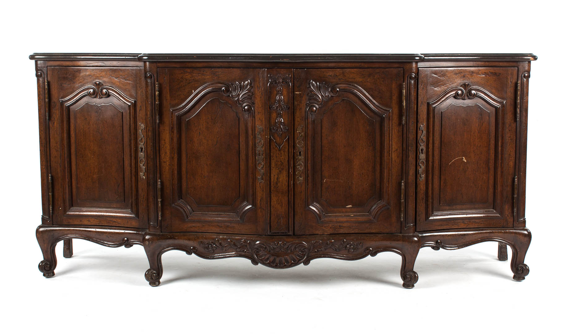 Appraisal: French Provincial style inlaid oak buffet Auffrey Co th century