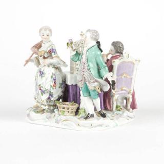 Appraisal: A Meissen porcelain figural group Late th early th century