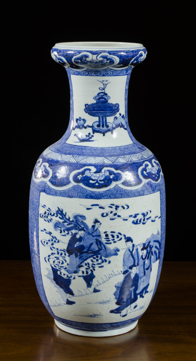 Appraisal: CHINESE QING DYNASTY STYLE PORCELAIN VASE depicting courtly figures in