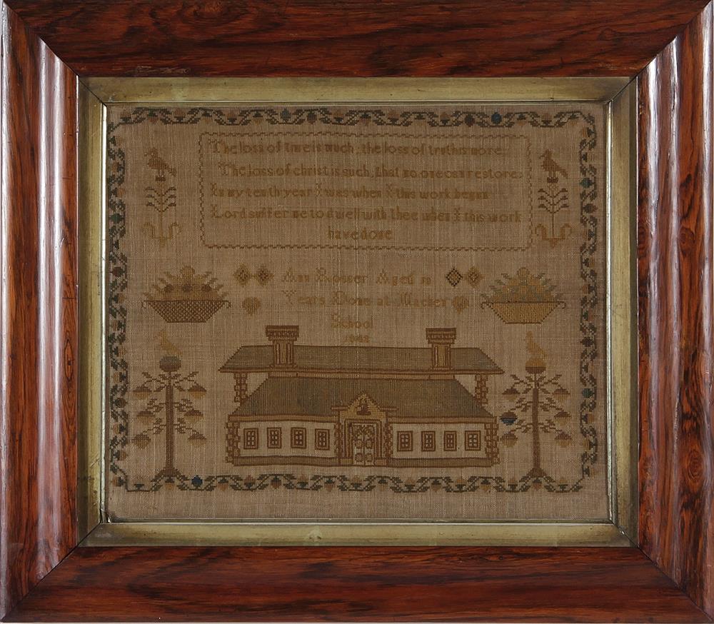 Appraisal: English schoolgirl needlework sampler dated worked by Ann Rosser age