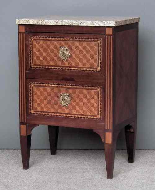 Appraisal: A th Century French mahogany and parquetry inlaid rectangular commode