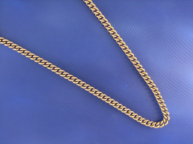 Appraisal: A ct gold curb link chain length cm gms