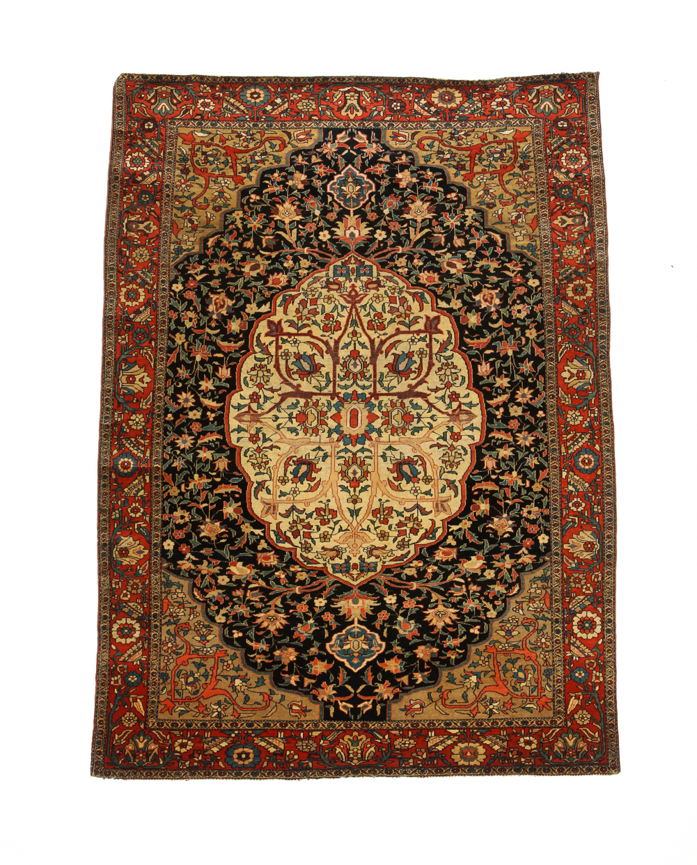 Appraisal: PERSIAN FERAHAN SAROUK RUG Ca Nice abrash in medallion design