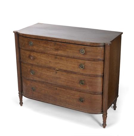 Appraisal: A Regency mahogany bowfront chest of drawers circa the four