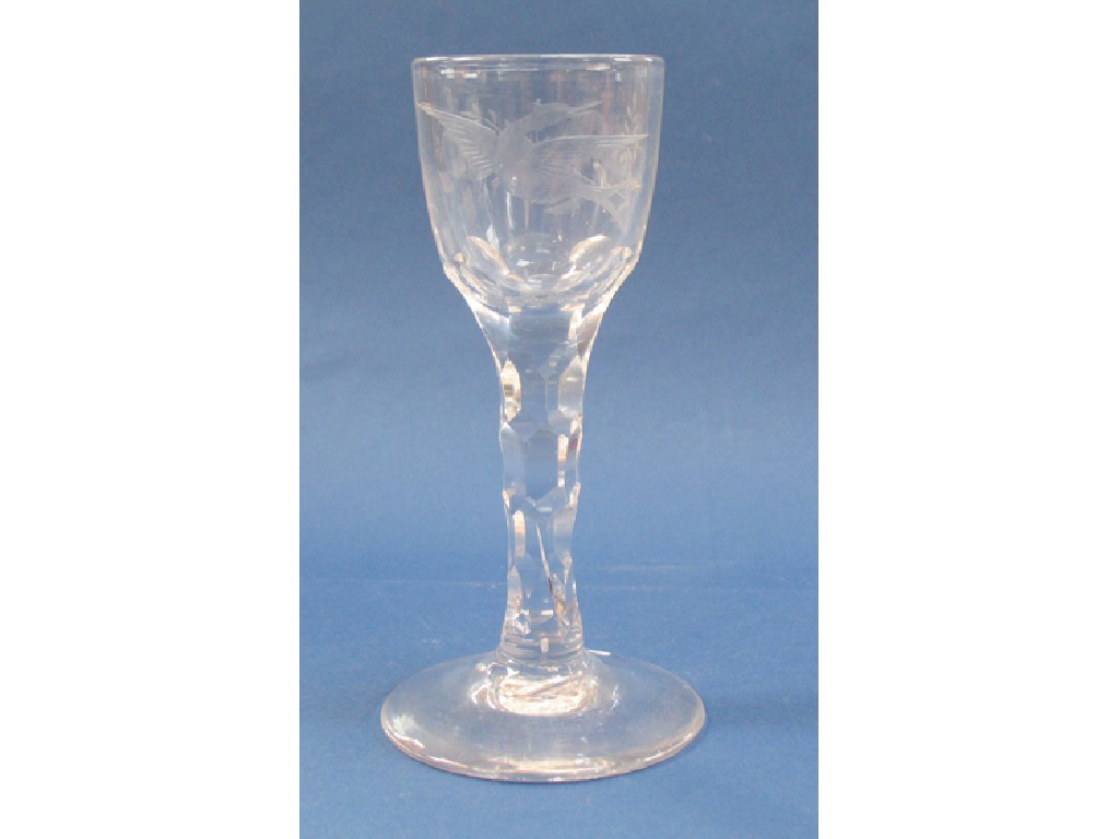 Appraisal: A LATE GEORGE III WINE GLASS with a shallow straight