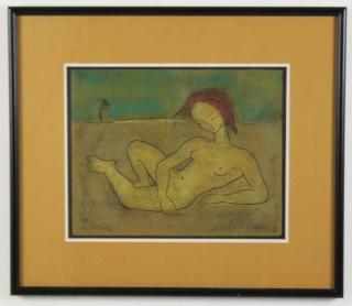 Appraisal: BOTELLO FRAMED IMAGE OF A NUDE SUBJECT FRAMED IMAGE OF