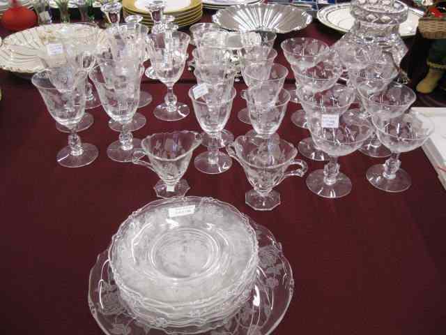 Appraisal: pc Crystal Table Service includes sizes of stemware '' cake