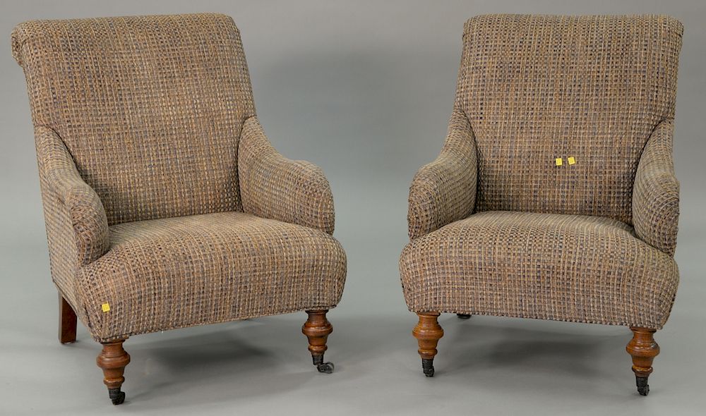 Appraisal: Pair of Contemporary upholstered chairs Pair of Contemporary upholstered chairs