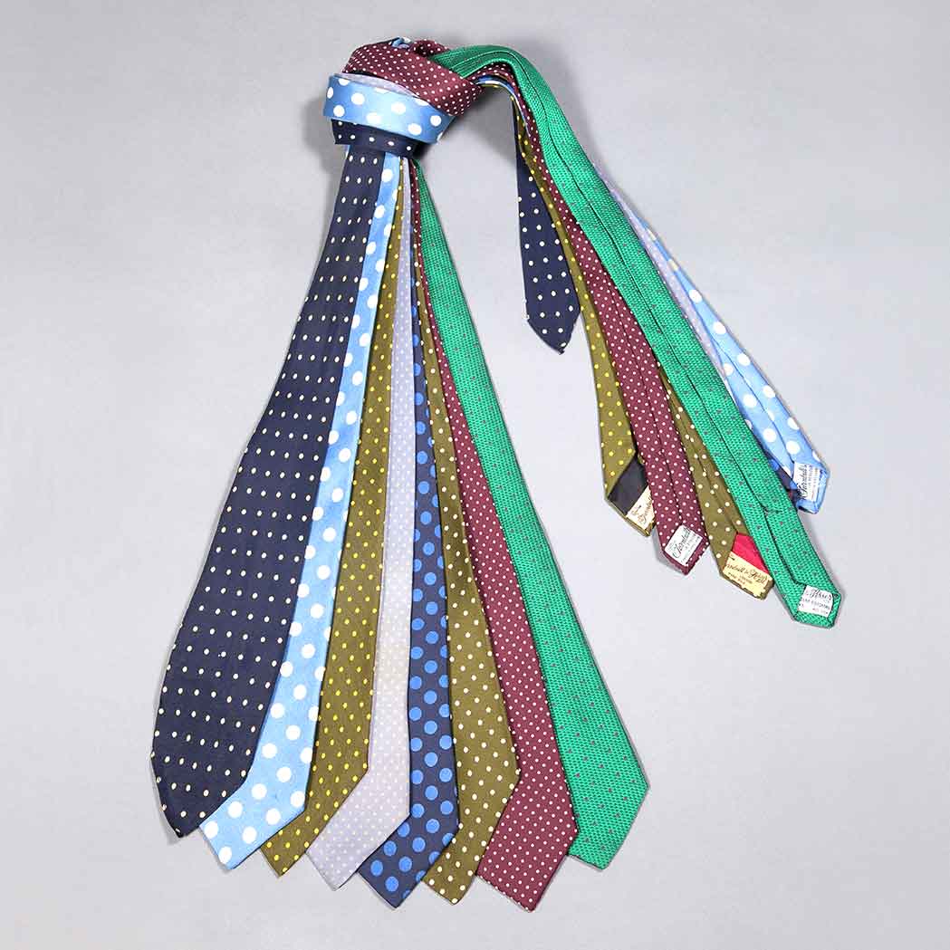 Appraisal: Collection of Eight Polka Dot Neckties The majority labeled Turnbull