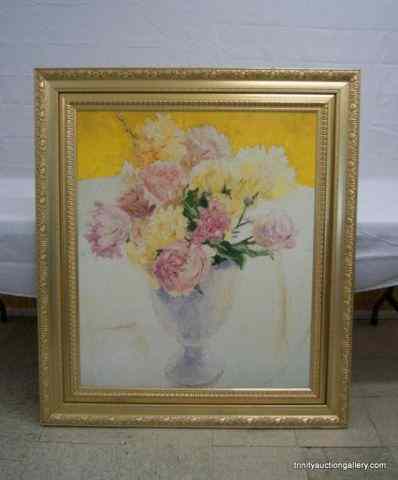 Appraisal: Large Still Life Painting on Canvas Board FramedThis is for