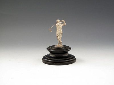 Appraisal: A silver statue of a golfer by E Viner Sheffield