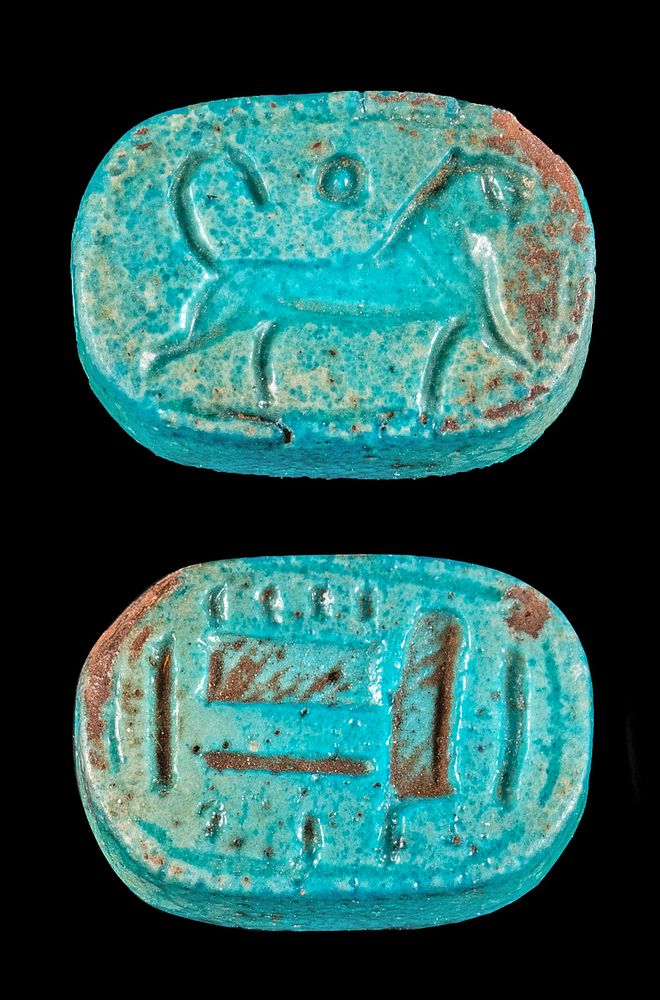 Appraisal: Egyptian Faience Amulet w Lion Ex-Mitry Ancient Egypt New Kingdom