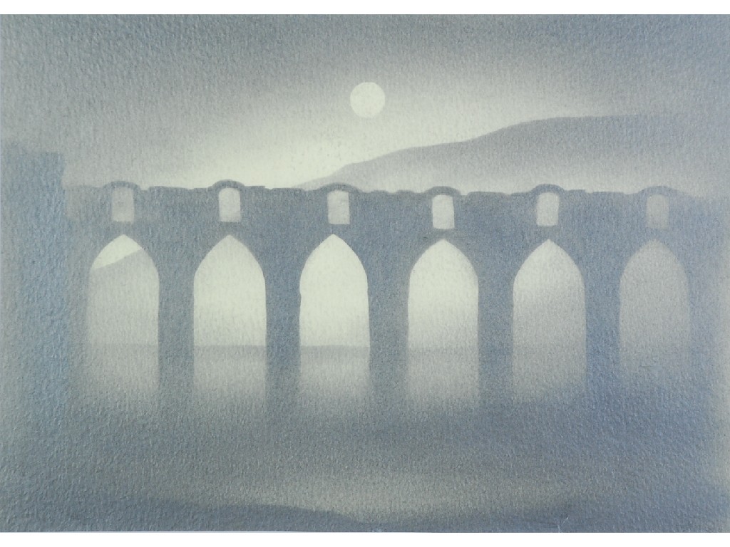 Appraisal: TREVOR GRIMSHAW - PENCIL Viaduct signed and dated x cm