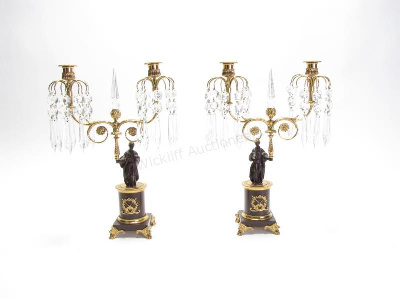 Appraisal: A pair of Girandole with figural bases depicting female in