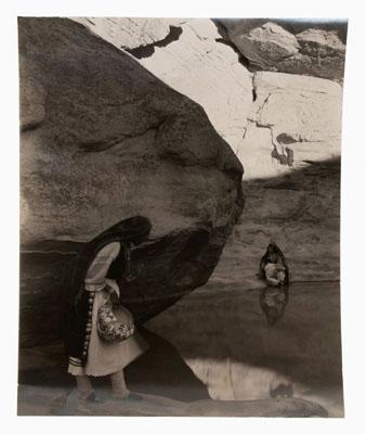 Appraisal: Native American photograph two Acoma women in traditional attire at