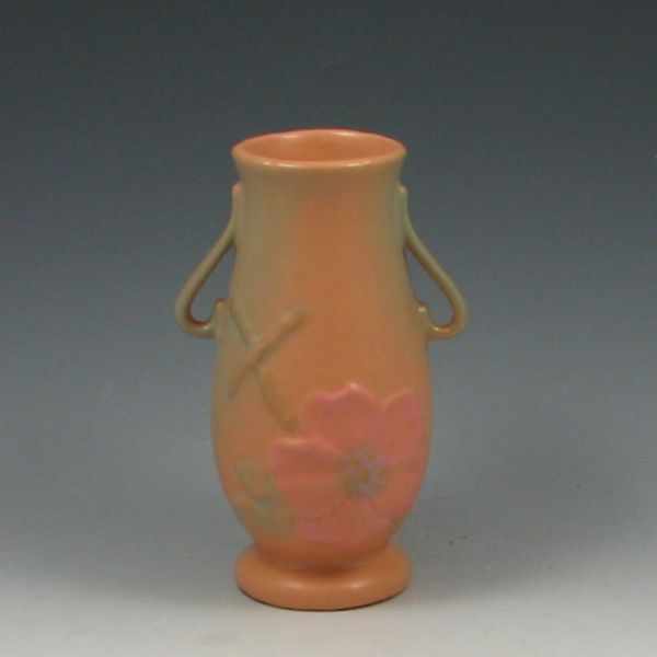 Appraisal: Weller Wild Rose Vase pink marked Weller ''h excellent condition