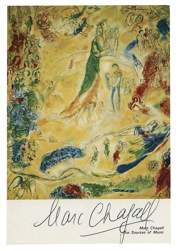 Appraisal: Marc Chagall Signed Postcard Chagall Marc Marc Chagall Signed Postcard