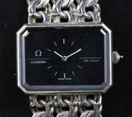 Appraisal: An early 's silver Omega De Ville wrist watch with