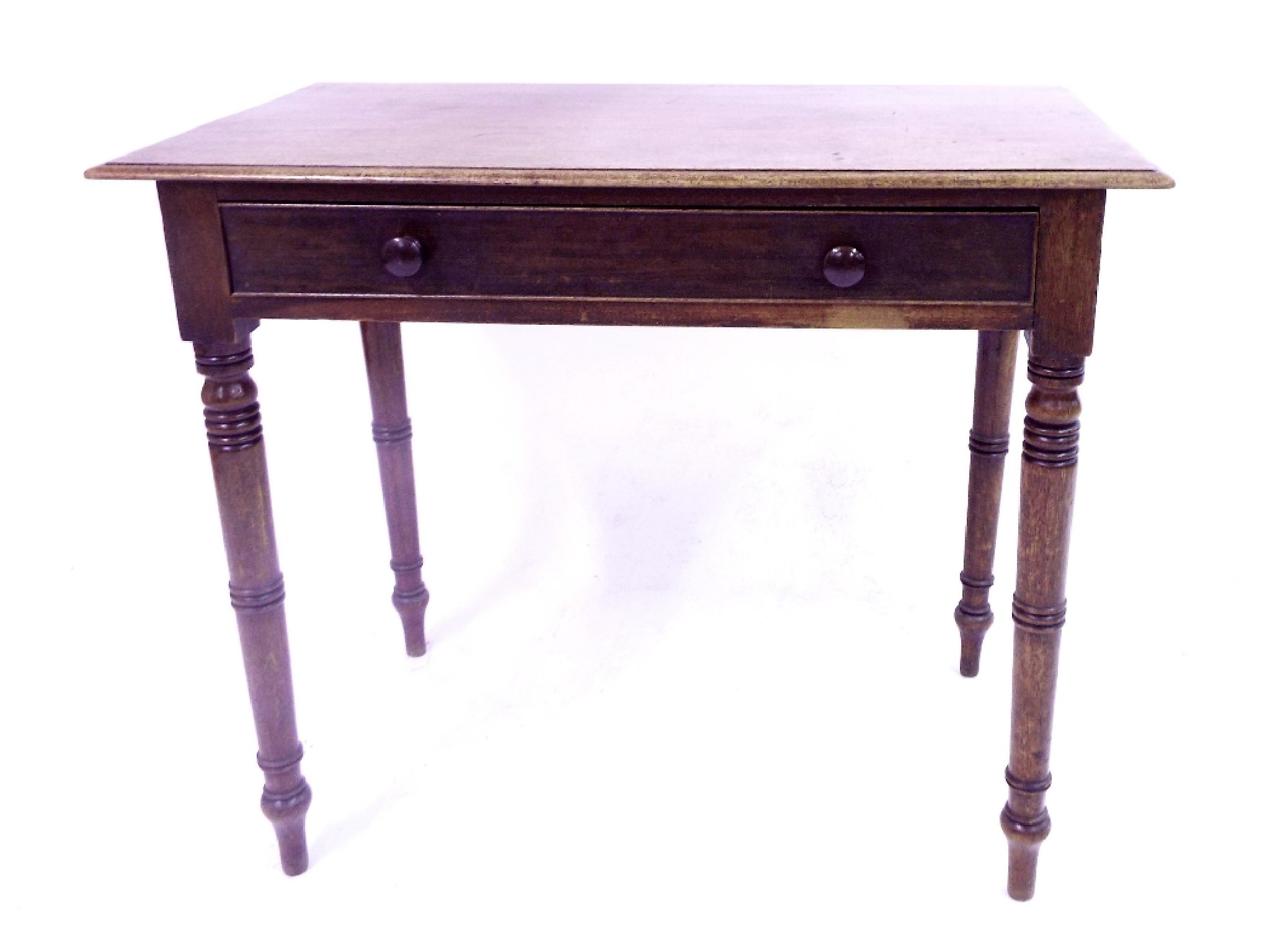 Appraisal: Late th century mahogany writing table the moulded top over