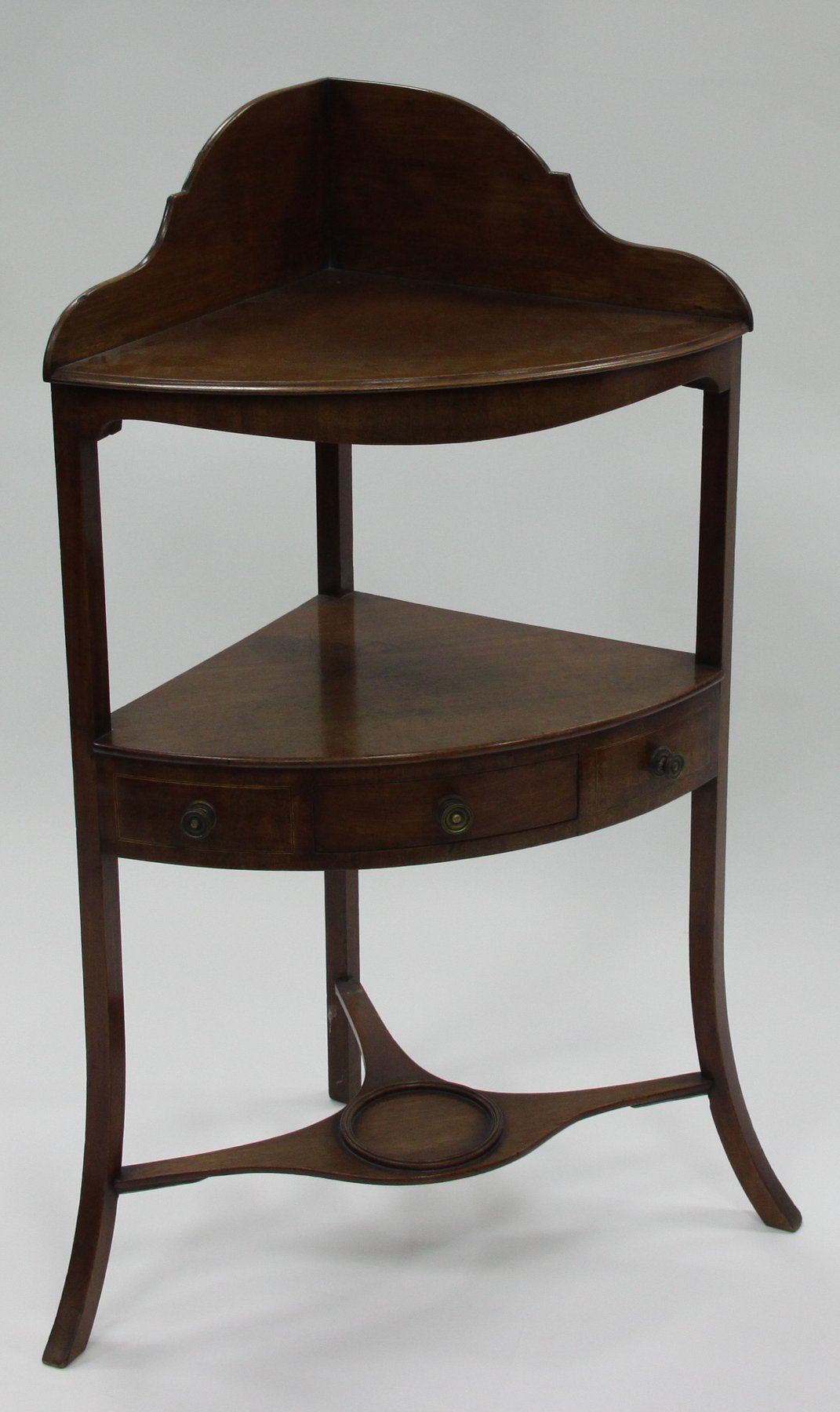 Appraisal: A George III half-round washstand the top with three-quarter gallery